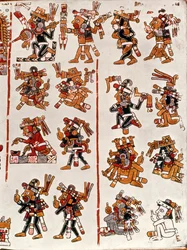 Mexický kodex ukazující genealogii aztécké civilizace